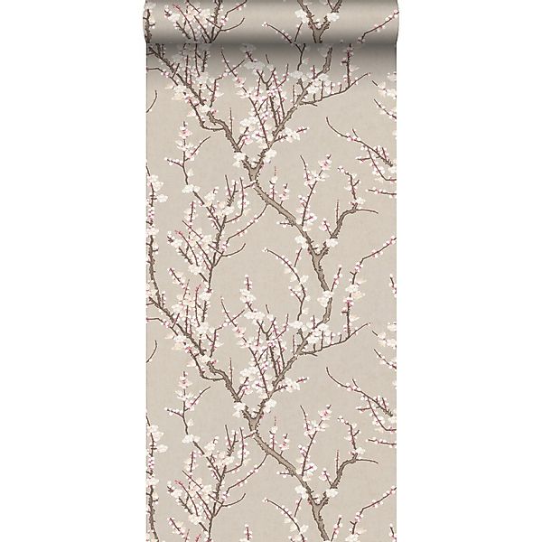 Sanders & Sanders Tapete Blüte Beige Und Weiß 53 Cm X 10 M 640177 günstig online kaufen