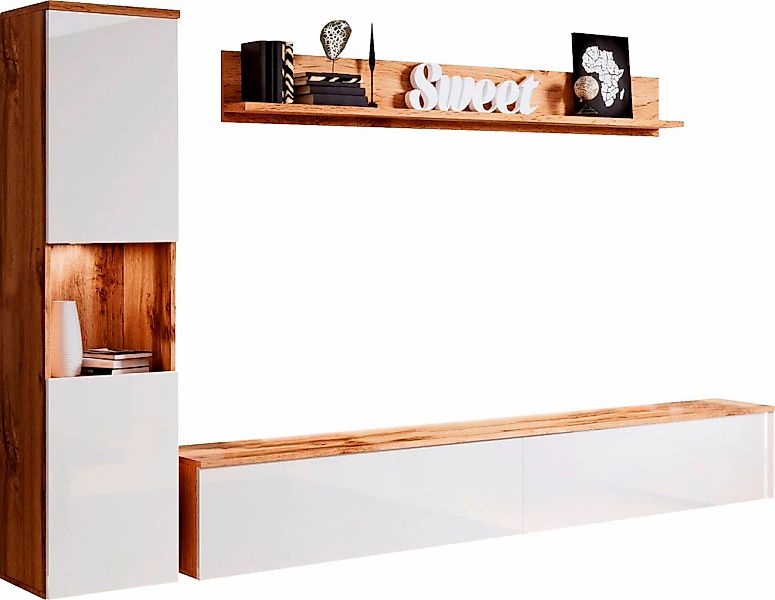 INOSIGN Wohnwand "PARIS, Vitrine Türanschlag links/rechts wechselbar", (Kom günstig online kaufen