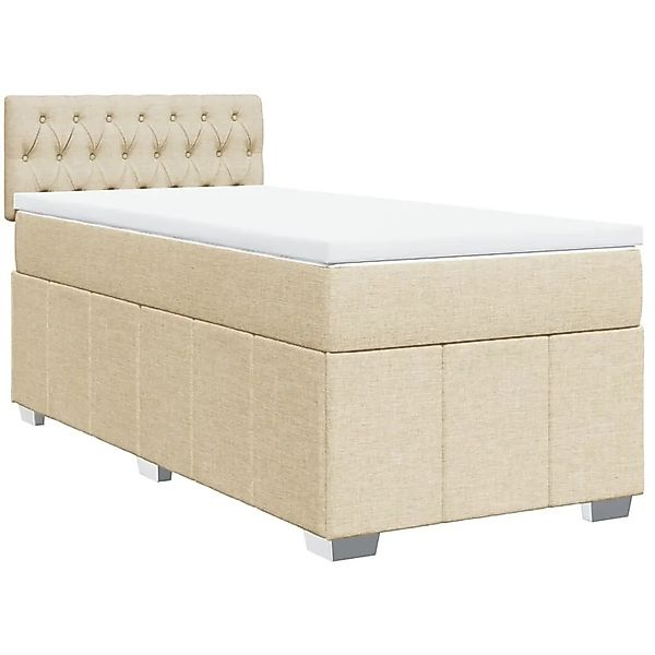 vidaXL Boxspringbett mit Matratze Creme 80x200 cm Stoff 3286907 günstig online kaufen