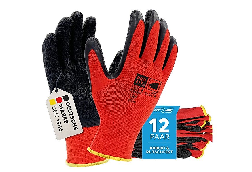 PRO FIT Mechaniker-Handschuhe Latex-Feinstrickhandschuh, Arbeitshandschuhe, günstig online kaufen