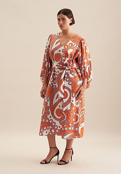 seidensticker Sommerkleid "Schwarze Rose" 3/4 V-Neck Paisley günstig online kaufen