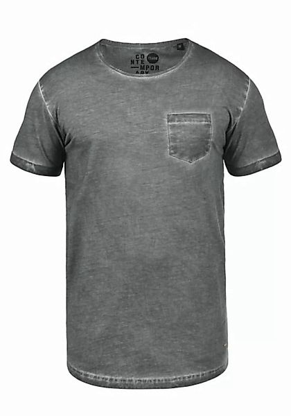 !Solid Rundhalsshirt SDTerick Kurzarmshirt in Oil-Wash-Optik günstig online kaufen