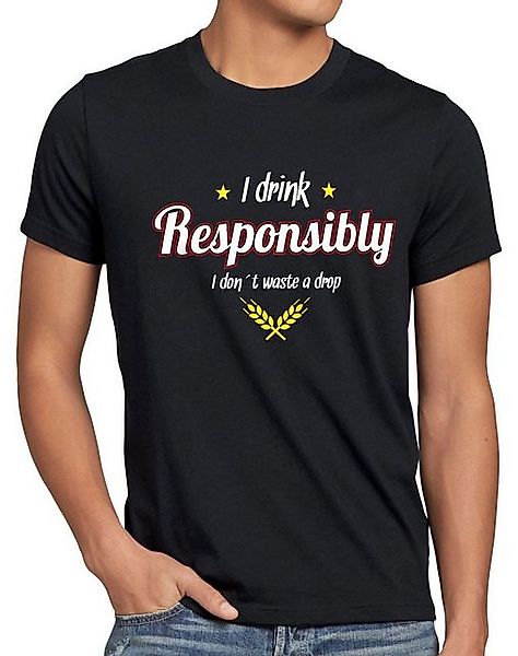 style3 T-Shirt Drink responsibly dont waste a drop bier trinken vatertag mä günstig online kaufen