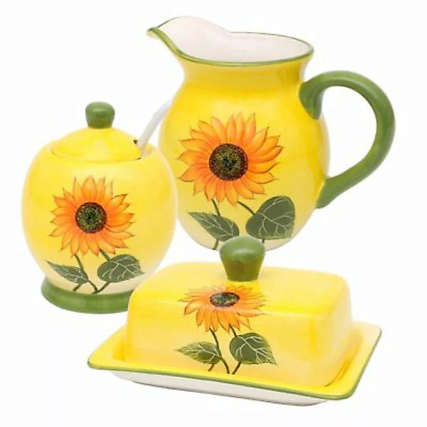 Neuetischkultur Keramik-Set 3-teilig Sonnenblume gelb günstig online kaufen