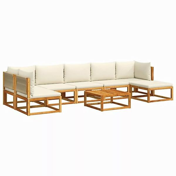 vidaXL Loungesofa 8-tlg. Garten-Sofagarnitur mit Kissen Massivholz, 1 Teile günstig online kaufen