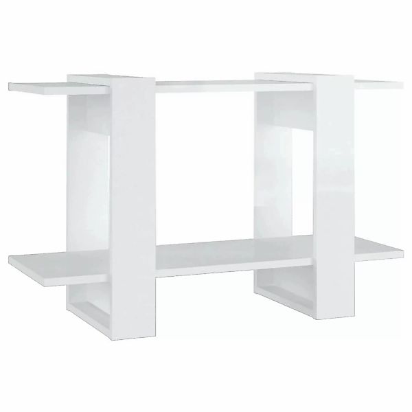 vidaXL Bücherregal Bücherregal/Raumteiler Hochglanz-Weiß 80x30x51 cm, günstig online kaufen