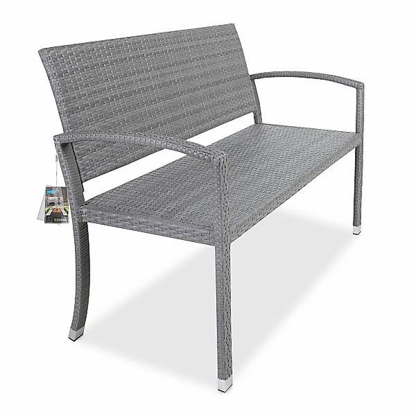 Polyrattan Gartenbank Grau 122x58x87cm günstig online kaufen