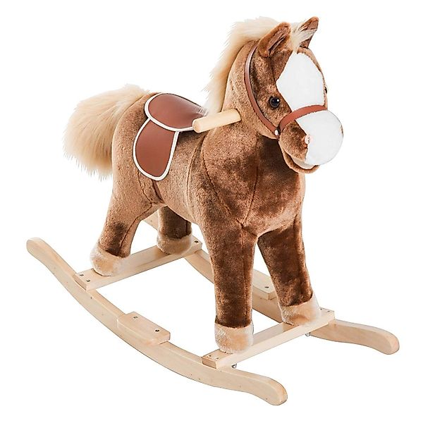 HOMCOM Schaukeltier Plüsch-Schaukelpferd für Kinder, Plüsch-Schaukeltier günstig online kaufen
