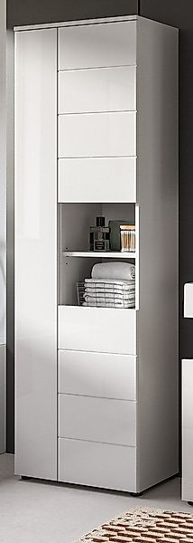 Inn.Furn Hochschrank Larik (Badschrank in weiß Hochglanz, 3-türig, 60 x 190 günstig online kaufen