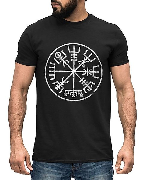 Neverless Print-Shirt Herren T-Shirt Vegvisir Runenkompass Wikinger Kompass günstig online kaufen