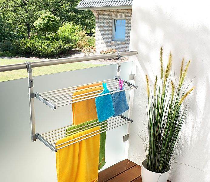 Ruco Balkonwäschetrockner Aluminium/Kunststoff, 2 klappbare Böden günstig online kaufen