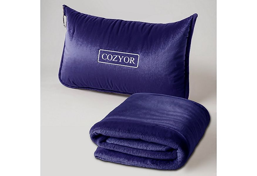 Cozyor Reisekissen und Reisedecke 2 in 1, Reiseset kuschelig weich + Rucksa günstig online kaufen