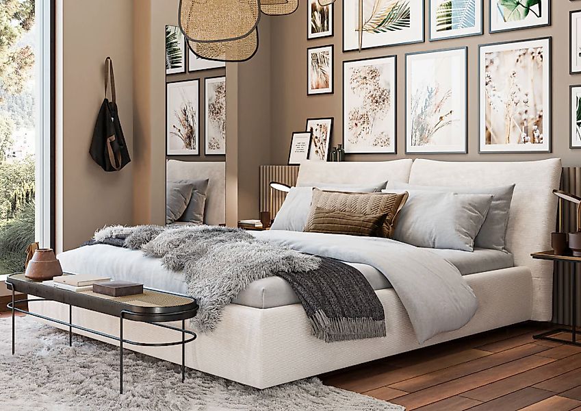 PLACES OF STYLE Polsterbett »Priora in 4 Breiten bis 200cm« auch in NaturLE günstig online kaufen