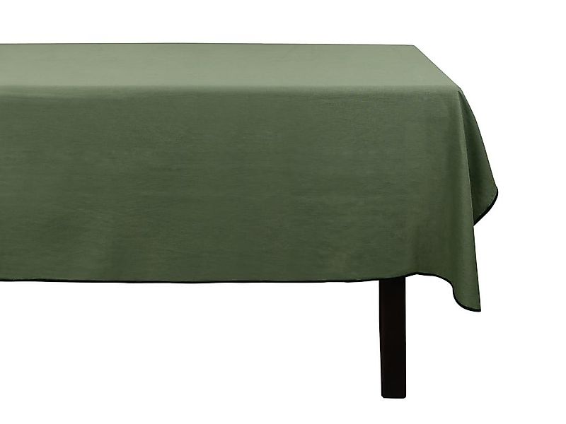 Tischdecke aus Baumwolle & Leinen mit schwarzem Rand - 170 x 170 cm - Kaki- günstig online kaufen