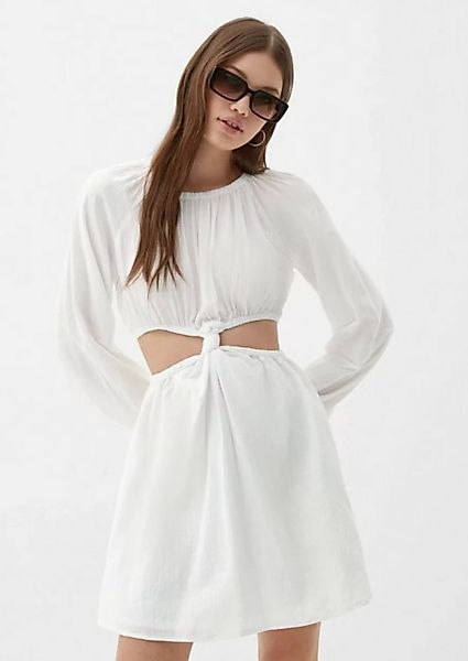 QS Minikleid Dobby-Kleid mit Cut Outs Cut Out, Gummizug, Raffung, Knoten günstig online kaufen