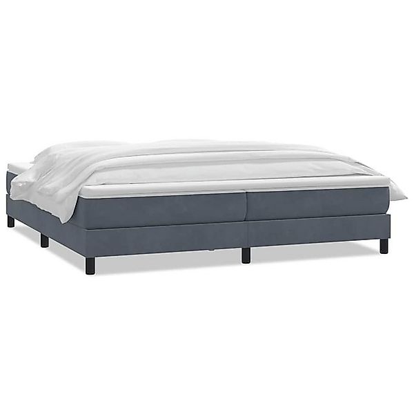 vidaXL Boxspringbett, Boxspringbett mit Matratze Dunkelgrau 180x220 cm Samt günstig online kaufen
