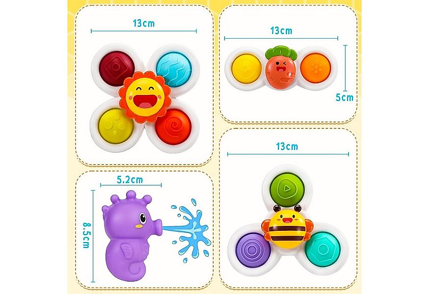 POPOLIC Greifspielzeug Saugnapf Spielzeug Spinner Baby - Baby Spielzeug 6-1 günstig online kaufen