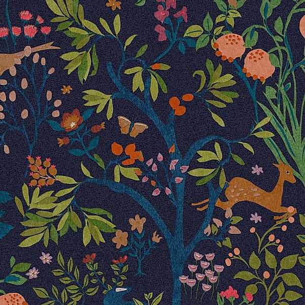 Joules Vliestapete »Enchanted Woodland Navy«, Design Tapeten günstig online kaufen