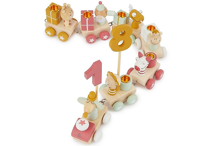 BIECO Kerzenhalter Bieco Geburtstagszug Holz - Berry Look 0-99 Jahre günstig online kaufen