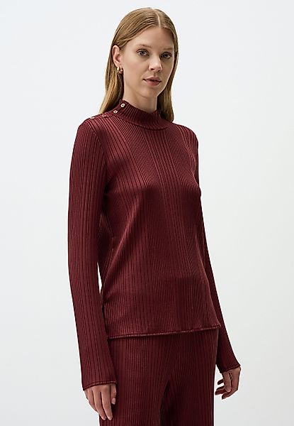 Jimmy Key Strickpullover Gerippt Stehkragenpullover Knopf günstig online kaufen