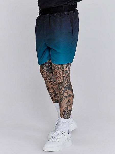 Siksilk Shorts SikSilk Herren Schwarz-Türkis Verlauf Badeshorts günstig online kaufen