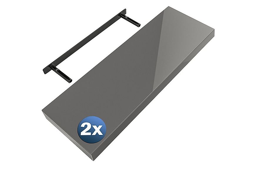 Casaria Wandregal, Grau Hängeregal mit Halterung 15kg Tragkraft Küche Hochg günstig online kaufen