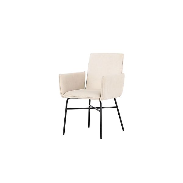 ebuy24 Petra Esszimmerstuhl mit Armlehnen Velours Beige günstig online kaufen