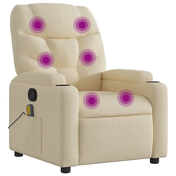 vidaXL Massage-Relaxsessel Cremefarbener Stoff 3205615 günstig online kaufen