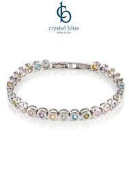 crystal blue Tennisarmband Facetteschliff Zirkonia Kristalle günstig online kaufen
