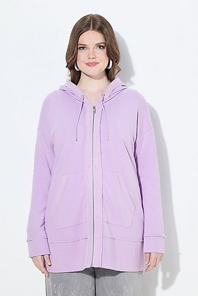 Ulla Popken Sweatjacke Hoodiejacke offenkantig Kapuze Langarm günstig online kaufen
