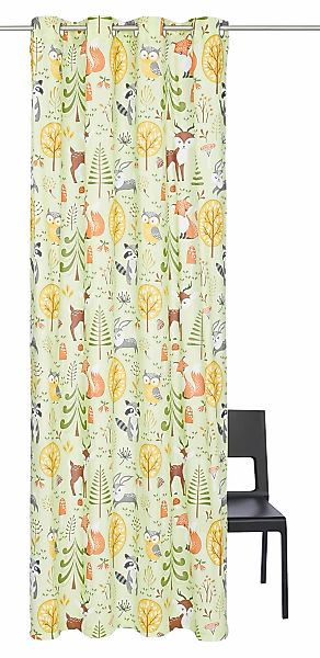 my home Gardine "Waldtiere" Ösen 1 Stk. tlg. Kindergardine, halbtransparent günstig online kaufen