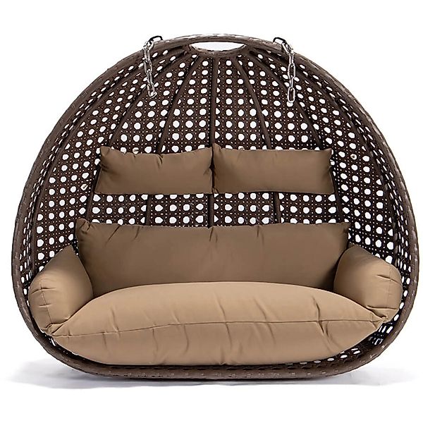 Home Deluxe Hängesessel-Korb Twin ohne Gestell inkl. Sitzkissen Braun günstig online kaufen
