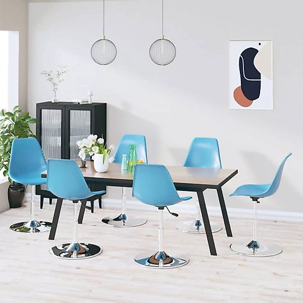 Vidaxl Esszimmerstühle 6 Stk. Drehbar Blau Pp günstig online kaufen