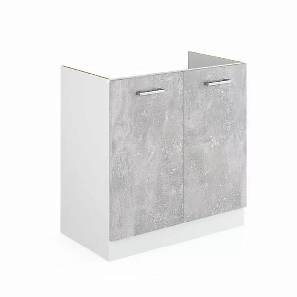 Vicco Schranksystem R-Line, Beton/Weiß, 80 cm mit Türen, ohne Arbeitsplatte günstig online kaufen