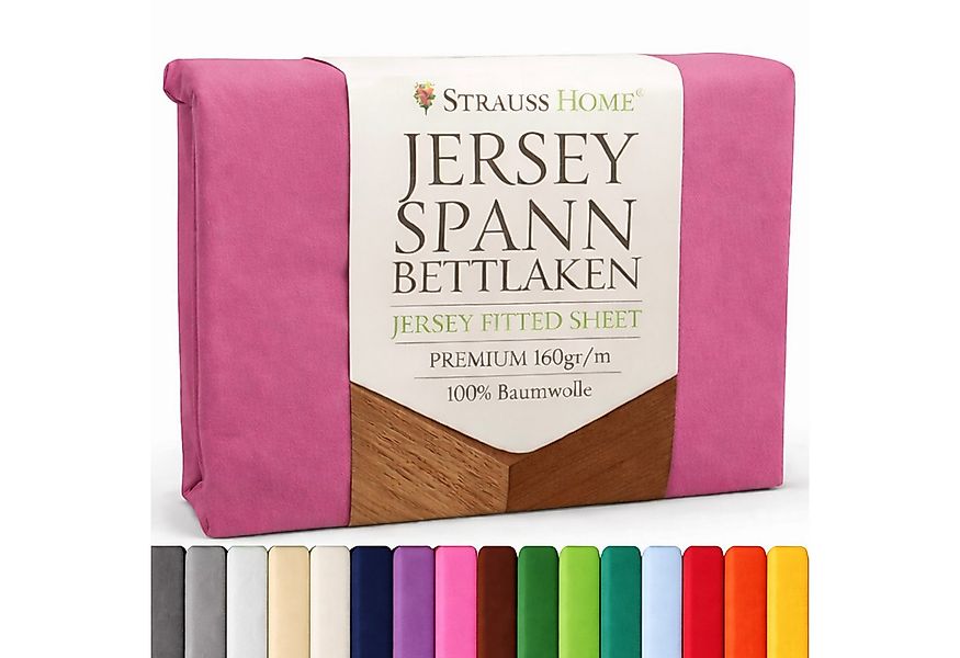 Strauss Home Spannbettlaken Premium 160 g/m² Gekämmte Baumwolle Jersey in H günstig online kaufen