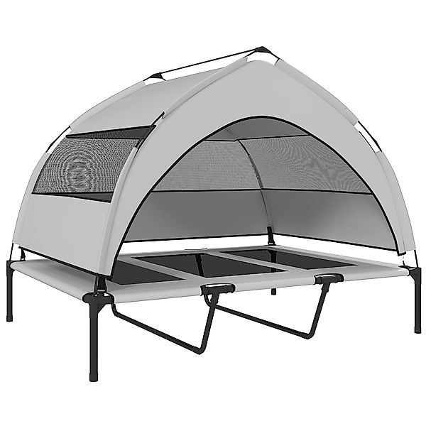 PawHut Hundeliege Outdoor mit Dach, Erhöhtes Hundebett für extra große Hund günstig online kaufen