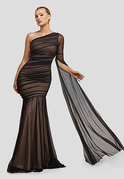 Goddiva Maxikleid Gathered One Sleeve Angel Wing Mermaid Maxi Dress langes günstig online kaufen