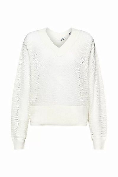 Esprit V-Ausschnitt-Pullover Strukturierter Pullover mit V-Ausschnitt günstig online kaufen