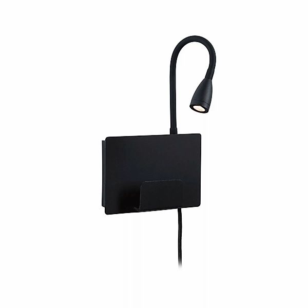 Paulmann Halina USB LED-Wandlampe, Flexarm schwarz günstig online kaufen