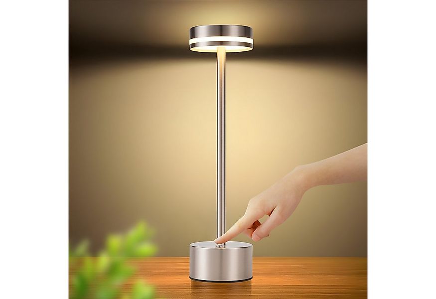 ZMH Tischleuchte Tischlampe Kabellos LED Nachttischlampe Akku Dimmbare, LED günstig online kaufen