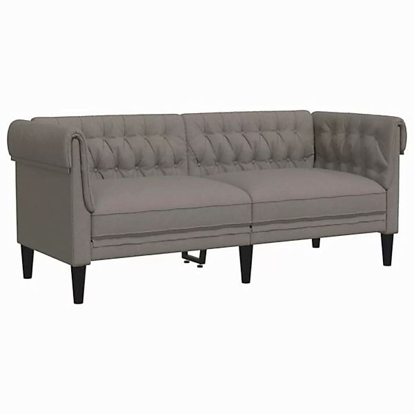 vidaXL Chesterfield-Sofa, Chesterfield-Sofa 2-Sitzer Taupe Stoff günstig online kaufen