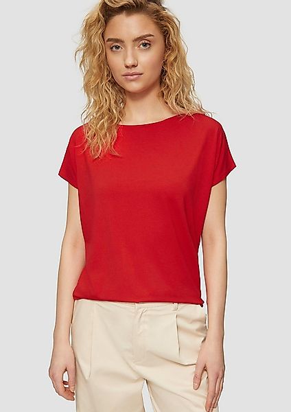 s.Oliver Kurzarmshirt T-Shirt Fließendes Jersey-Shirt mit überschnittenen S günstig online kaufen