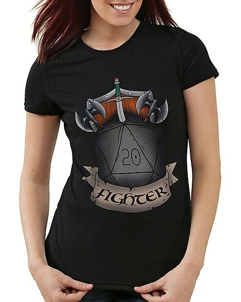 style3 T-Shirt Würfel Fighter dungeon and tabletop dragons d20 pen paper ro günstig online kaufen