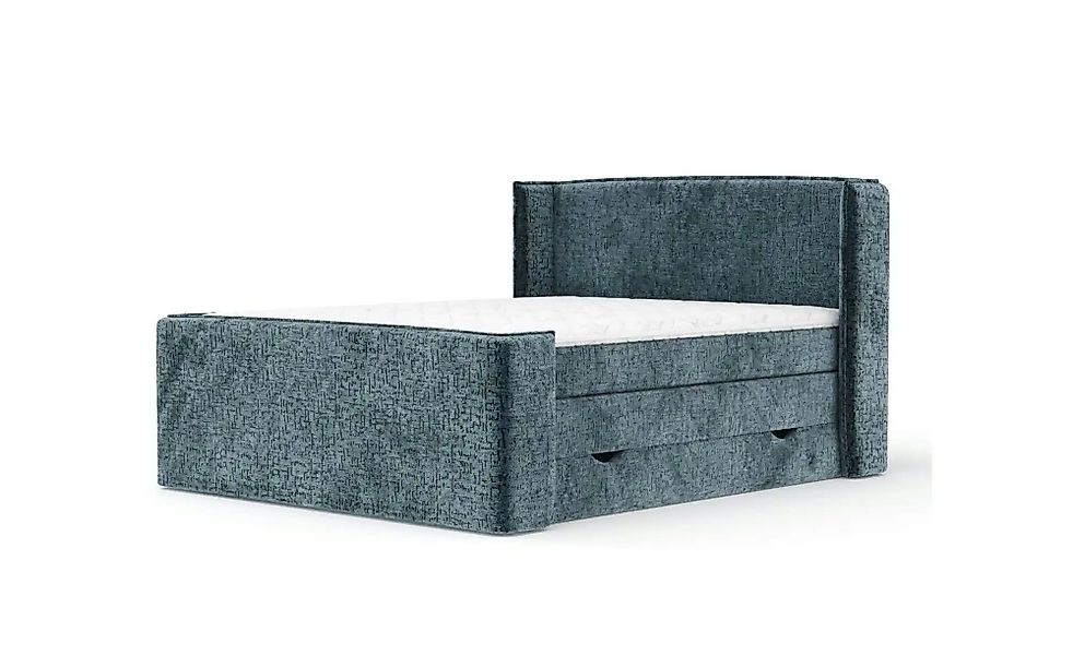 Boxspringbett mit Stauraum   ¦ blau ¦ Maße (cm): B: 178 H: 117 Betten > Kom günstig online kaufen