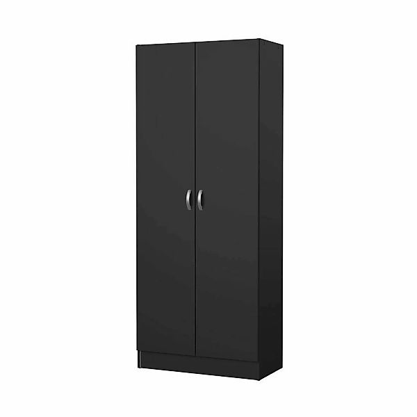 ebuy24 Fox Kleiderschrank 2 Türen Mattschwarz günstig online kaufen
