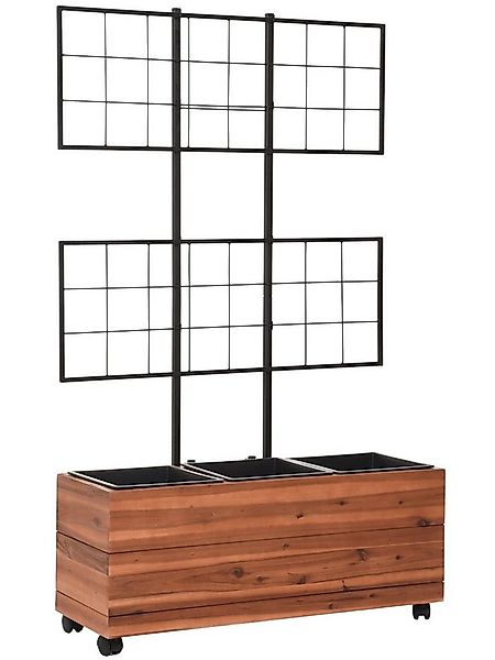 VIVANNO Pflanzkübel Holz ESPALIER Kasten - Braun (1 St), 80x28x134 cm günstig online kaufen