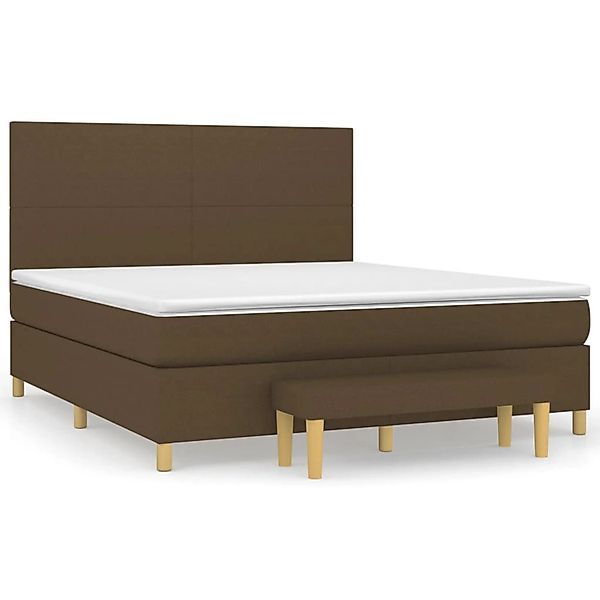 vidaXL Boxspringbett mit Matratze Dunkelbraun 180x200 cm Stoff1395106 günstig online kaufen