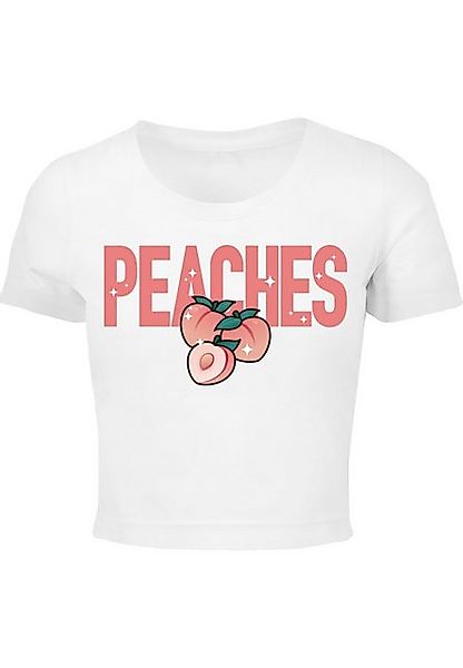 Miss Tee Kurzarmshirt Miss Tee Damen Peaches Cropped Tee (1-tlg) günstig online kaufen