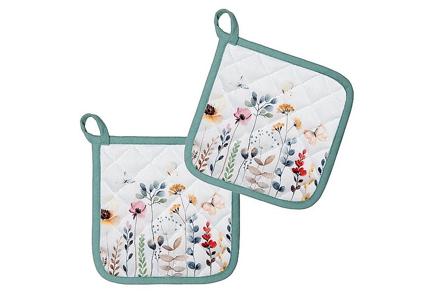 Clayre & Eef Topflappen Flowerbomb, (Set, 2-tlg., 2-teilig), hitzebeständig günstig online kaufen