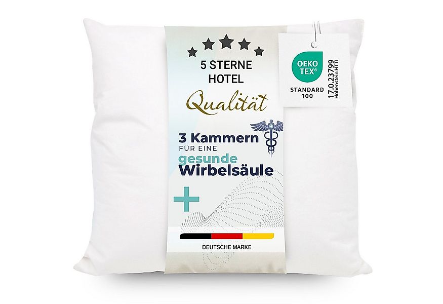 ZOLLNER Kopfkissen, Füllung: 90% Daunen, 10% Federn, Seitenschläfer, Rücken günstig online kaufen